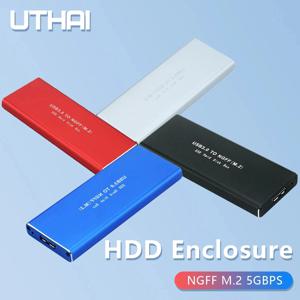 UTHAI NGFF M.2 솔리드 스테이트 SSD 냉각 금속 케이스, 2230, 2242, 2260/2280 모바일 HDD 인클로저용 USB3.0 PC, 5GBPS