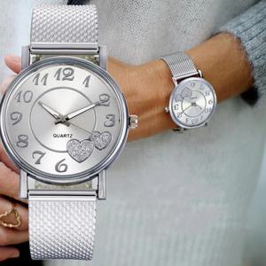 여성용 심플 패션 시계 스트랩 핀 버클, 쿼츠 손목 시계
