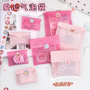 핑크 하트 모양 버블 포토카드 포장 가방, 우편물 패딩 봉투, 한국 선물 버블 배송 포장 가방, 10 개