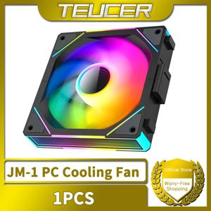 TEUCER JM-1 PC 냉각 선풍기, ARGB 미러 사이클 조명 효과, PWM 수냉, 360mm 쿨러 선풍기, 800-2000RPM, 1 개