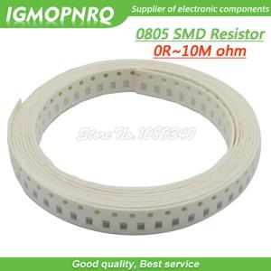 0805 SMD 저항기, 0R ~ 10M 1/8W 0 1 10 100 150 220 330 ohm 1K 2.2K 10K 100K 0R 1R 3.3R 5.6R 100R 150R 220R 330R 1M 10, 300 개 M