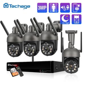 Techage 무선 비디오 보안 카메라 시스템, 야외 양방향 오디오, 와이파이 IP 카메라, P2P CCTV 감시 NVR 키트, H.265, 10CH, 3MP