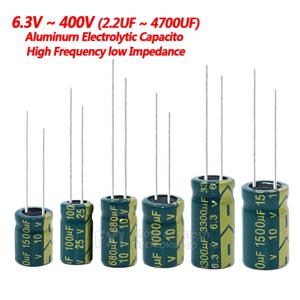 고주파 저 ESR 알루미늄 커패시터, 100UF 220UF 330UF 470UF 680UF 1000UF 1500UF 2200UF 3300UF, 10V 16V 25V 35V 50V 400V