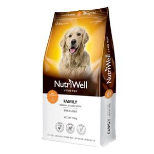 [한정수량] 뉴트리웰 패밀리 15kg 애견사료 강아지사료