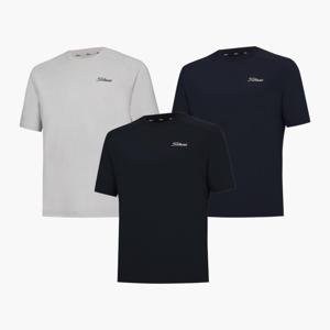 [국내배송] 쇼핑백 선물포장 타이틀리스트 골프 남성 라운드 넥 티셔츠