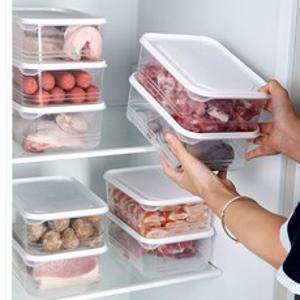 YAPOGI 직사각 밀폐용기 다용도 냉동실 냉장고 정리용기 전자레인지 가열 가능, 2000ML x 5P, 5개