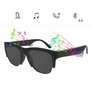 ELSECHO 스마트 블루투스 안경 라이딩 편광 선글라스 골전도 에어팟, 블랙