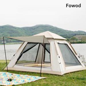 Fowod 캠핑 돔 원터치텐트 + 폴대 2p, 3~6인용(215*215*142CM)