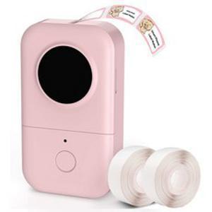 DS 무선 감열식 미니 라벨프린터 휴대용 라벨지 2개 포함, 핑크, 1개