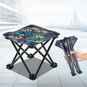 DAZHANGGUI 초경량 튼튼한 휴대용 접이식 미니체어 의자, 나뭇잎 패턴+파우치, 28cm*28cm*24cm, 1개