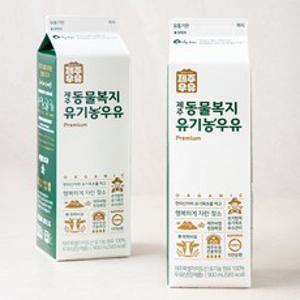 제주우유 동물복지 유기농 우유, 900ml, 2개