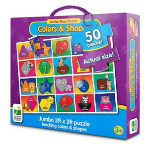 [러닝저니] 점보퍼즐-색깔모양50피스 초등 어린이 4세 5세 6세 7세 8세 영어 알파벳 놀이 카드 메모리 게임 대형퍼즐