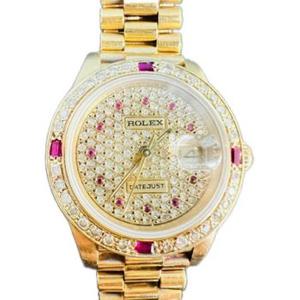 [리본즈 중고 명품] 롤렉스골드 여성 시계  69178 옐로우골드 베젤 루비 여성용 시계