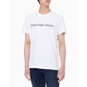 [캘빈클라인 진]남성 레귤러핏 인스티튜셔널 로고 스트레치 반팔 티셔츠(J321612YAF)..