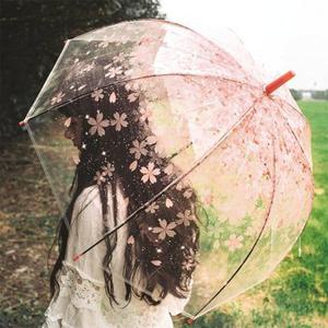 포유렐라 벚꽃 튼튼한 투명 돔형 장우산 자동 우산