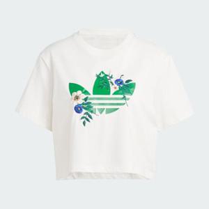 아디다스 여성 그래픽 플로럴 트레포일 반팔 티셔츠 IS3870