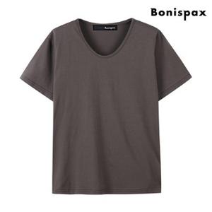 U넥 심플 무지 반팔 데일리 여성 티셔츠 (XO2LW004L0)