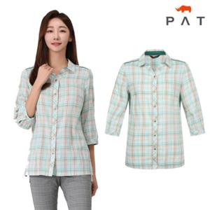 [PAT여성] 여성 체크 7부소매 셔츠_1H41536