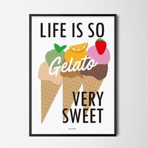 젤라또 아이스크림 M 유니크 디자인 포스터 디저트