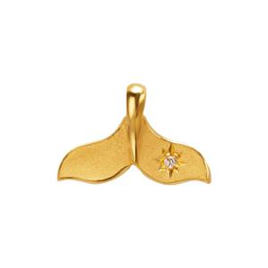 한국금다이아몬드 순금 펜던트 무광 고래 꼬리 큐 24K 1.875g
