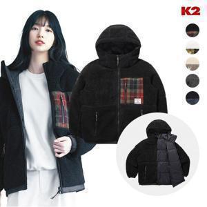 (수지착용)(역시즌 정가 299000)[K2] 비숑 TWEED 리버시블 플리스 다운_KUW22571