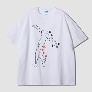 그랜피니 오버핏 어센틱 댄스 이모션 프린팅 라운드 반팔 티셔츠