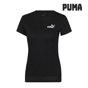 푸마 반팔티셔츠 에센셜플러스 로고 여성 블랙 848331-01