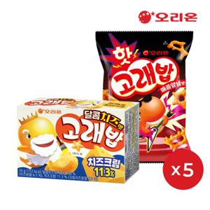 [오리온] 달콤치즈 고래밥(34g)x5 + 핫고래밥(56g)x5