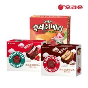 [오리온]초코파이하우스12p(408g)초코+딸기+후레쉬베리12p(336g)