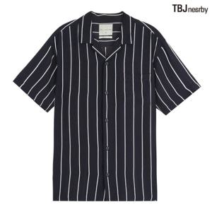 [티비제이]남성 5부 폴리 루즈핏 스트라이프 셔츠(T202SH330P)
