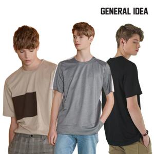 제네럴아이디어 남성 컬러블록 컬렉션 티셔츠 3종 세트