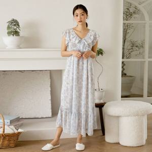 셀레니브 국내생산 로즈가든 요루쉬폰 홈웨어 원피스 여성잠옷