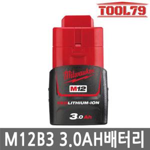 밀워키 M12 B3 리튬이온 12V 3.0AH 12V 제품 호환 과열방지 M12B3