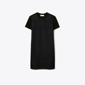 [시즌오프30%]토리버치 로고 레이스 티셔츠 드레스 - 블랙