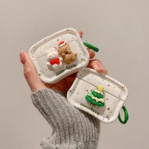 바보사랑 [호환용]에어팟 3 2 1 프로 크리스마스 곰돌이 토끼 실리콘 키링 케이스