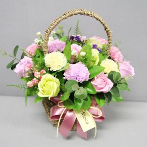 비누장미카네이션꽃바구니30-핑크