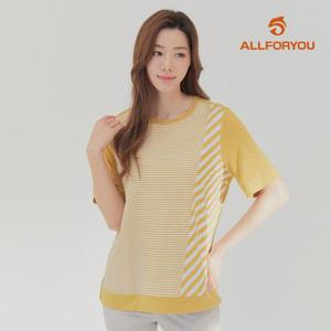 [올포유][올포유] [모델착장]여성 줄무늬 반팔 티셔츠 ALTRK4121-217