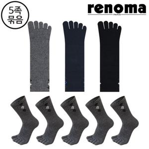 [레노마] 남성 다이아 장목 발가락양말 5족세트