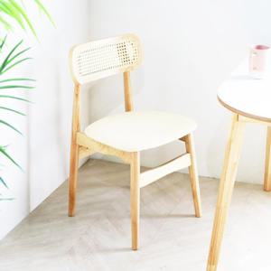 포포 우드 라탄 체어 고무나무 100%통원목의자 (착불) 카페의자 원목식탁 원목의자 인테리어의자