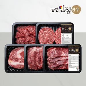 [농협안심한우] 1등급 한우 소 한마리 세트 1kg (꽃등심/채끝/모듬구이/불고기/국거리)