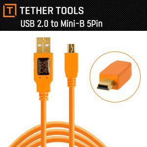테더툴스 USB 2.0 A Male to Mini-B 5 Pin-15Ft (4.6m) 카메라 컴퓨터 USB 미니5핀 테더링 케이블 테더툴즈