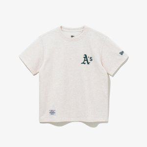 [AK평택점][뉴에라키즈] MLB 오클랜드 애슬레틱스 홈 치어링 아이스크림 티셔츠 오트밀 14310275