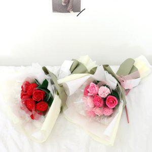 어버이날 용돈 꽃다발 선물 비누 꽃 장미 카네이션 10송이꽃다발[무료배송]