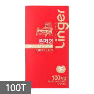 린저21 노프림 헤이즐넛 커피믹스 100T(커피+설탕)///