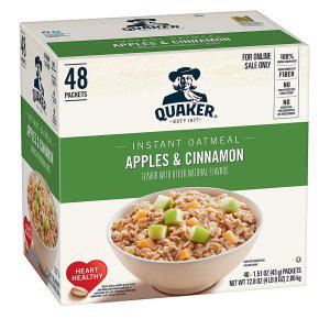 Quaker Oatmeal 퀘이커 애플 앤 시나몬 오트밀 48개입