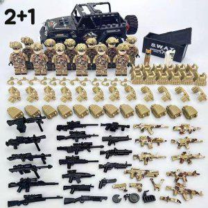 2+1 레고 군사 특수부대 정글 사막 미군 험비 트럭 전쟁 전투 시뮬레이션 장난감