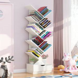 사선 책꽂이 다층 수납 선반 단단한 가정용 작은 책장 벽