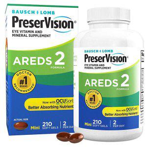 New Preser-Vision AREDS 2 비타민 Vitamin 루테인 lutein 제아잔틴 210 소프트 겔