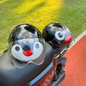 핑구헬멧 펭귄커플 반모 가벼운 오토바이 자전거 스쿠터 반모 헬멧
