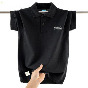 코카콜라 로고 반팔 티셔츠 남성 청소년 반팔 폴로 셔츠 트렌드